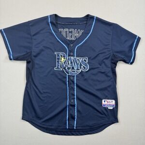 Vintage Y2K Majestic Tampa Bay Rays Longoria Jersey Men's Size 52 Blue Stitched